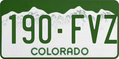 CO license plate 190FVZ
