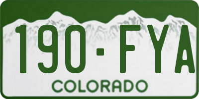 CO license plate 190FYA