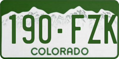 CO license plate 190FZK