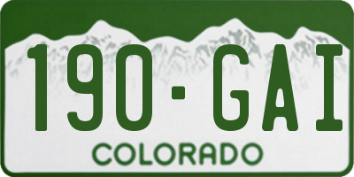 CO license plate 190GAI