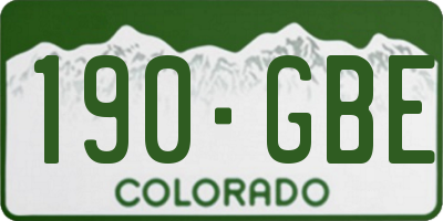 CO license plate 190GBE