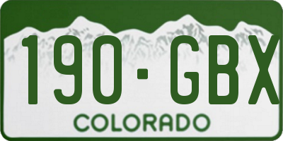 CO license plate 190GBX