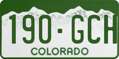 CO license plate 190GCH