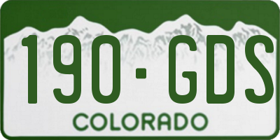 CO license plate 190GDS