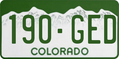 CO license plate 190GED