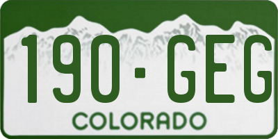 CO license plate 190GEG