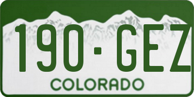 CO license plate 190GEZ