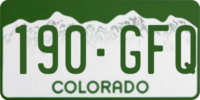 CO license plate 190GFQ