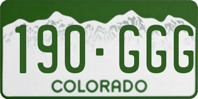 CO license plate 190GGG