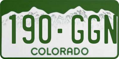 CO license plate 190GGN