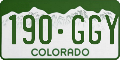 CO license plate 190GGY