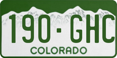 CO license plate 190GHC