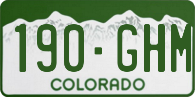 CO license plate 190GHM