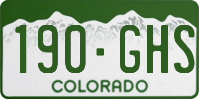 CO license plate 190GHS