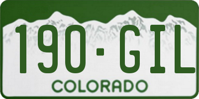 CO license plate 190GIL