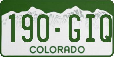 CO license plate 190GIQ