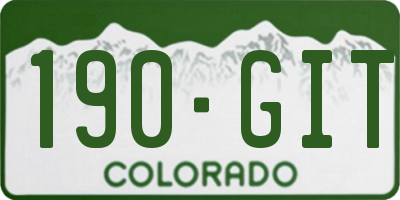 CO license plate 190GIT