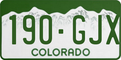 CO license plate 190GJX