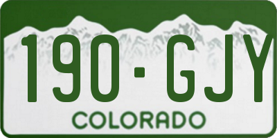 CO license plate 190GJY