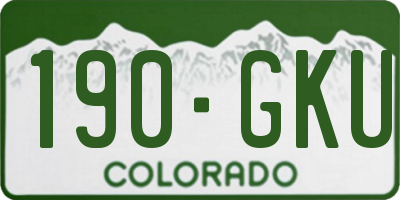 CO license plate 190GKU