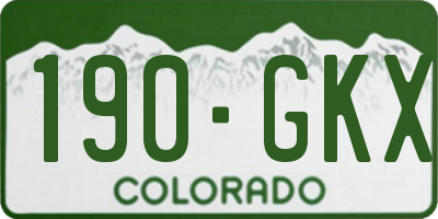 CO license plate 190GKX