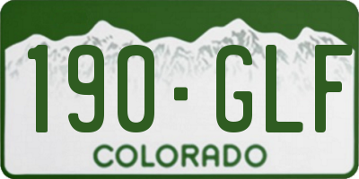 CO license plate 190GLF