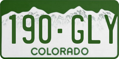 CO license plate 190GLY