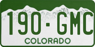 CO license plate 190GMC