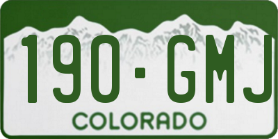 CO license plate 190GMJ