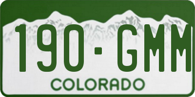 CO license plate 190GMM