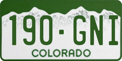 CO license plate 190GNI