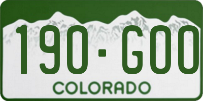 CO license plate 190GOO