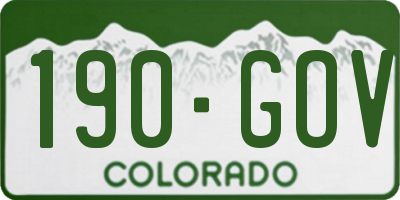 CO license plate 190GOV