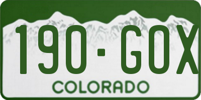 CO license plate 190GOX