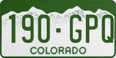 CO license plate 190GPQ