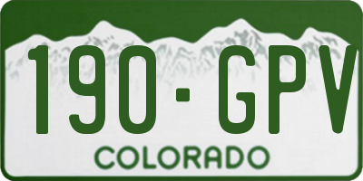 CO license plate 190GPV