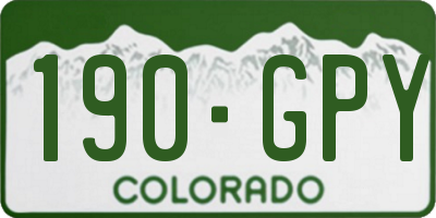 CO license plate 190GPY