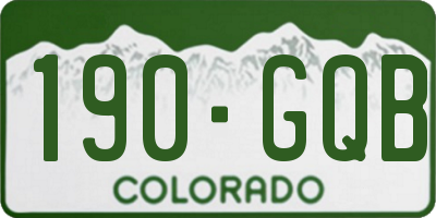 CO license plate 190GQB