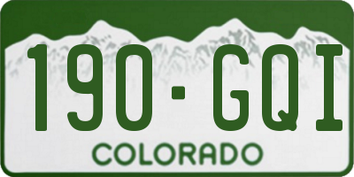 CO license plate 190GQI