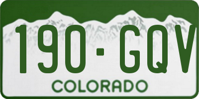 CO license plate 190GQV