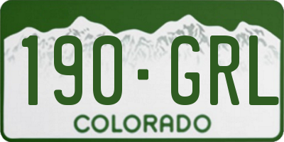 CO license plate 190GRL