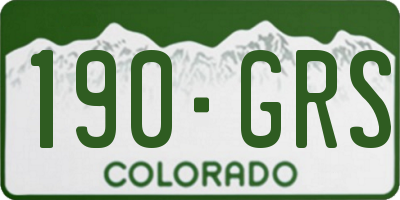 CO license plate 190GRS