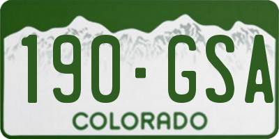 CO license plate 190GSA