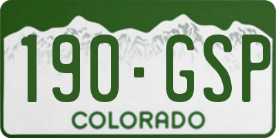 CO license plate 190GSP