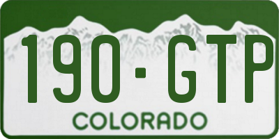 CO license plate 190GTP