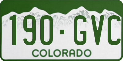 CO license plate 190GVC