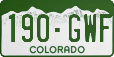 CO license plate 190GWF
