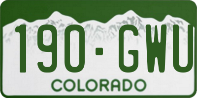 CO license plate 190GWU