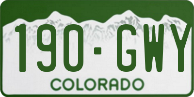 CO license plate 190GWY