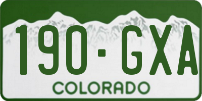 CO license plate 190GXA